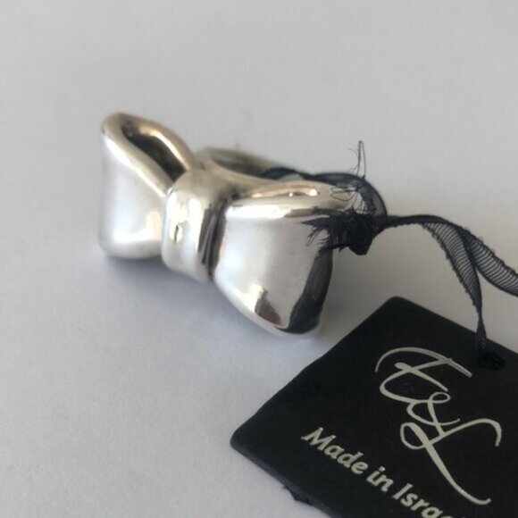 E&L Israel Ring Sterling Silver Electroform Bow  Sz.8 - Picture 4 of 16